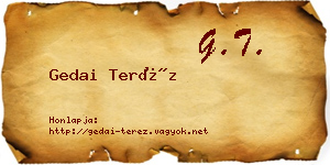 Gedai Teréz névjegykártya